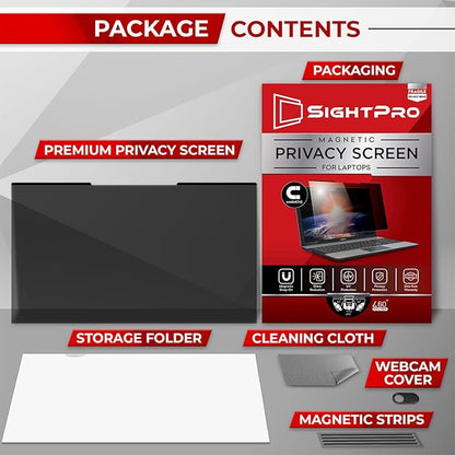 Magnetic Laptop Privacy Screen 13.3 Inch 16:10 - Removable Computer Privacy Filter Shield and Protector