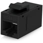Everest 6-Pack Cat6 RJ45 Keystone Coupler - Black, Female to Female, Cat6, Cat5e Compatible, Ethernet Cable Extender