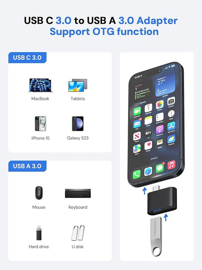 SD Card Reader, Dockteck USB 3.0 Card Reader to Micro SD Card Adapter, 5G SD Memory Card Reader, USB A - C Adapter, Dual-Slot Card Reader for UHS-I SD/Micro SD/SDHC/SDXC/MMC, Support OTG for Plug&Play