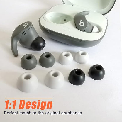 Silicone Earbuds Tips for Beats Fit Pro/Beats Studio Buds Ear Tips Replacement for Beats Earbuds 6 Pairs LMS Gray White