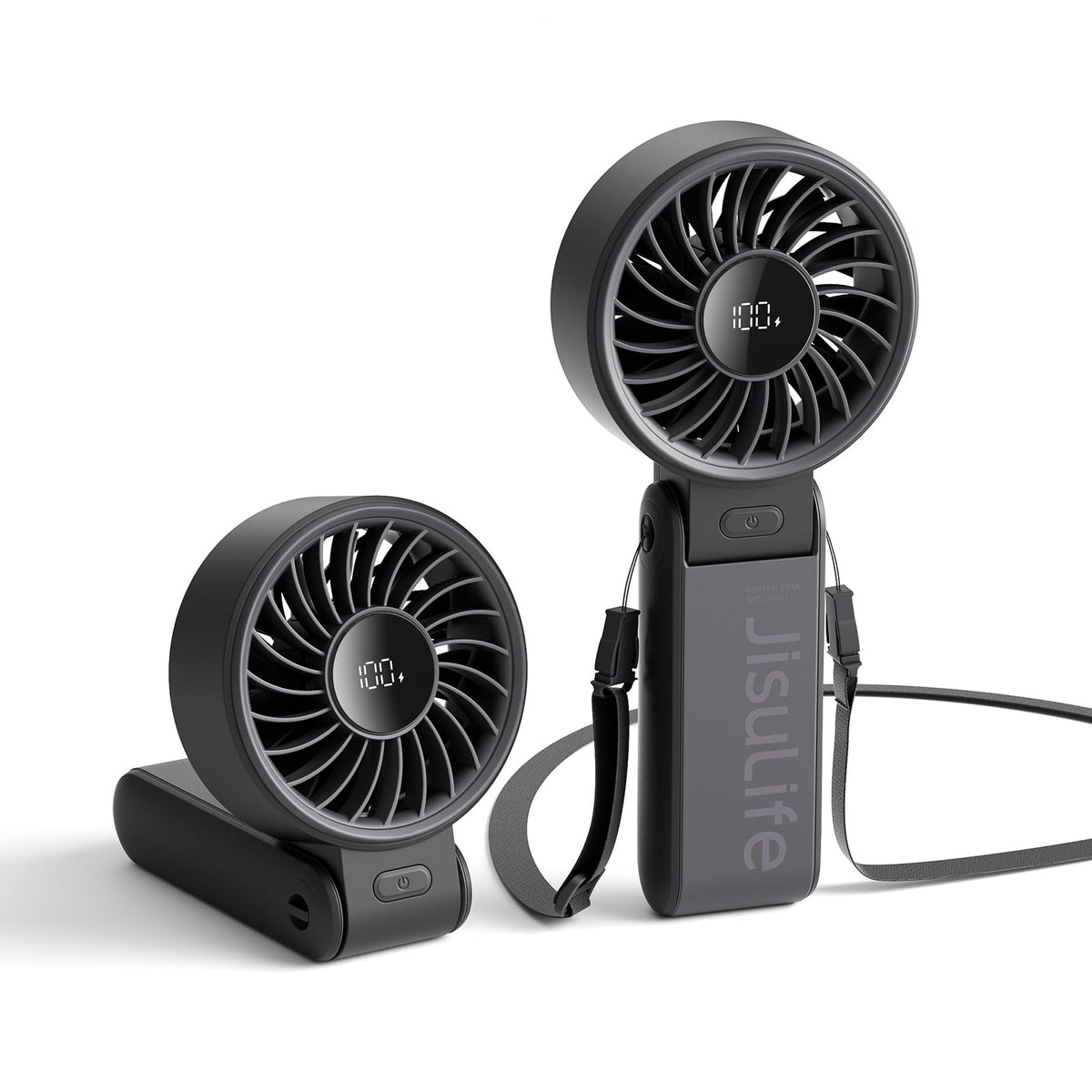 JISULIFE Portable Handheld Fan Life7: 3-in-1 Hand, Desk & Neck Fan-Gery