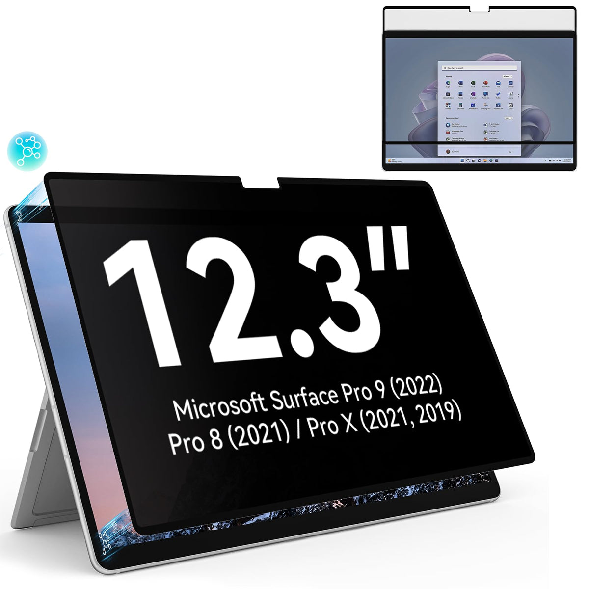 Privacy Filter Compatible with 12.3 inch Surface Pro 7 Plus/7/6/5/4/3