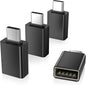 Elebase USB C to USB 3.0 Adapter 4 Pack,Type C Thunderbolt 4 to USB Converter,USBC Adapter for Keyboard,Mouse,Apple iMac,MacBook,iPad Air,Microsoft Surface,Samsung Galaxy S25 S24,Z Fold Flip 7