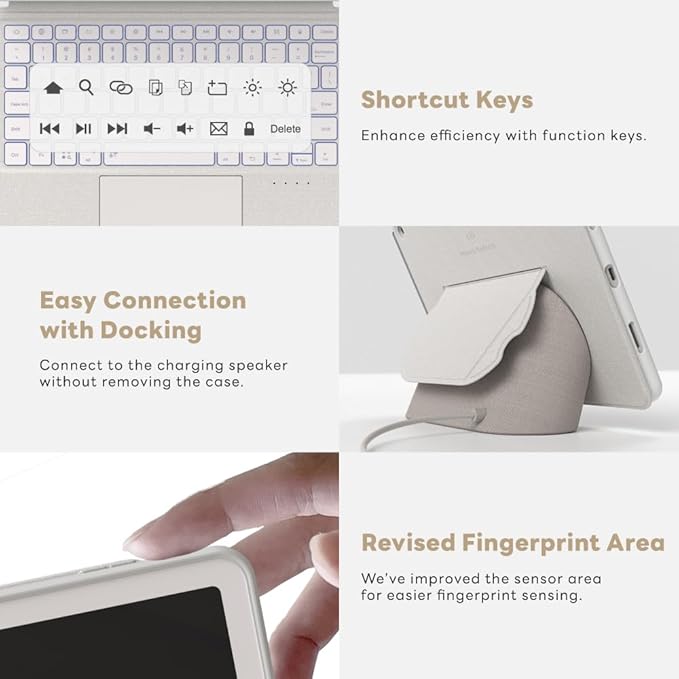 EIP Magnetix Keyboard Case for Google Pixel Tablet 11 inch 2023, White