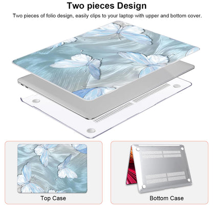LCMOCICO Compatible with 2021 2020 MacBook Air 13 inch Case M1 A2337 A2179 A1932 2018 2019 Release, Pattern Plastic Hard Shell Case & Keyboard Cover for Mac Air 13.3 Touch ID, Tin Foil Butterfly