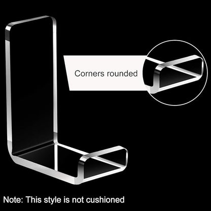 Weewooday 4 Pieces Headphone Hanger Holder Desk Adhesive Headphone Hook Wall Mount Headset Stand Acrylic Holder with Glues for General Purpose Game Earphone(Clear)