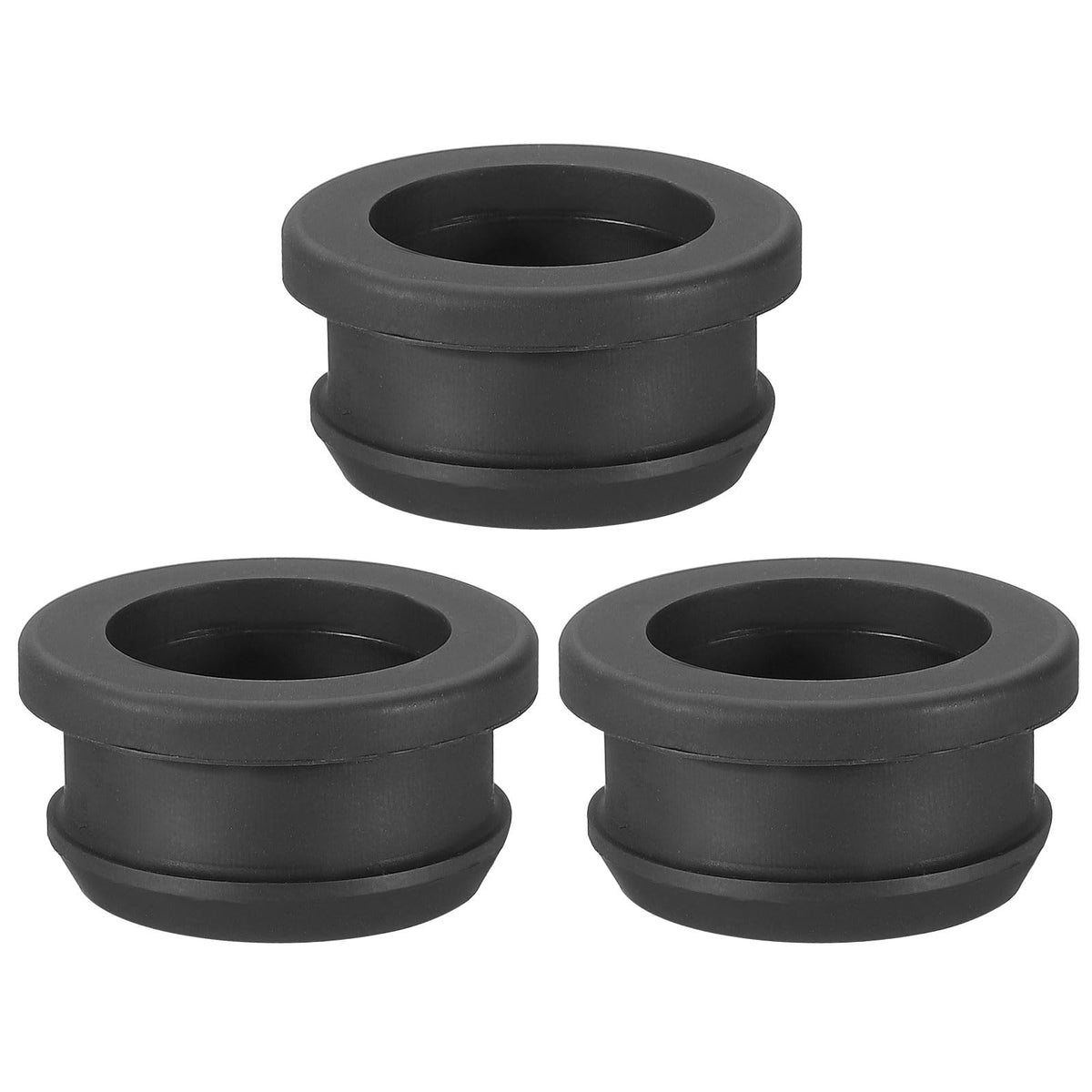 PATIKIL 32.6mm / 1-1/4 Inch Drill Hole,1 Inch ID Rubber Grommets, 3Pcs Top Hat Grommet for Wiring Eyelet Ring Gasket Automotive Firewall Cable Hole Plugs Wires Protection, Black