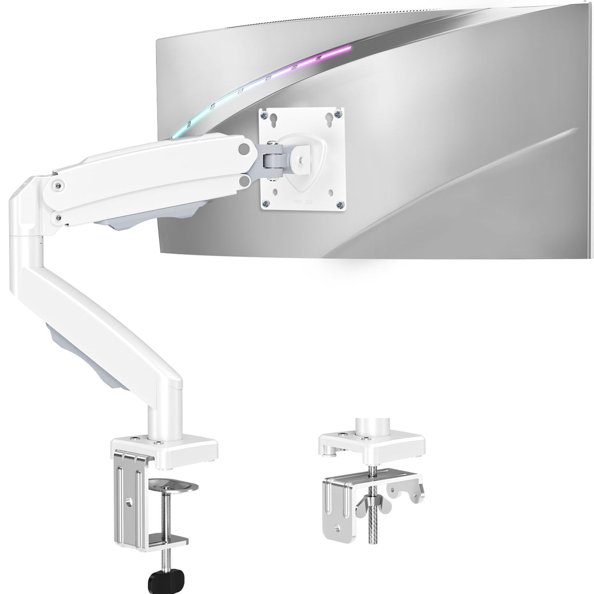 MOUNTUP Dual Monitor Stand for Desk, Monitor Arms for 2 Monitors 32 27 24 22 Inches, Height Adjustable Double Monitor Mount, VESA Mount with C-Clamp & Grommet Base, Holds 4.4-17.6lbs