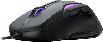 Turtle Beach Kone II – Wired Ergonomic RGB Gaming Mouse, 26K DPI Optical Sensor, 100M Click Life Optical Switches, 23 Customizable Inputs, 4D Scroll Wheel, Pure PTFE Glides - Ash Black