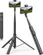 TONEOF 70" Automatic Phone Tripod with Magnetic Rechargable Remote,Selfie Stick 360° Vertical & Horizontal Rotatable,Stable for iPhone/Android(Black)
