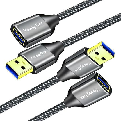 USB 3.0 Extension Cable 1.5 ft,5Gbps High Speed USB 3.0 Type A Male to Female Extension Cord,USB Extension Lead Compatible with USB Flash Drive, Hard Drive, Card Reader,Scanner,Keyboard (1.5FT,2 Pack)