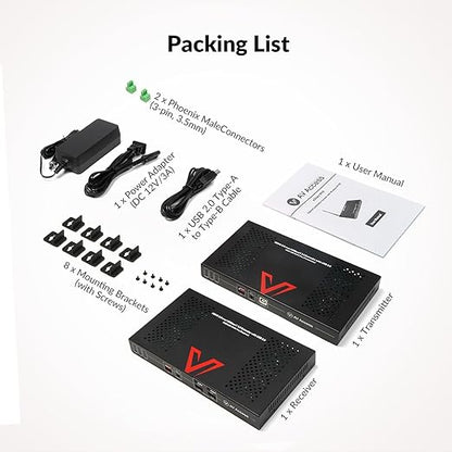 AV Access HDBaseT 3.0 HDMI KVM Extender, Uncompressed 5K@60H 4K@120Hz up to 100m/330ft, 144/165/240Hz Refresh Rate, Zero Latency (4KEX100-KVM-Pro)