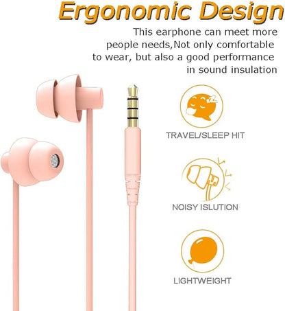 MAXROCK (TM Super Mini Total Soft Silicon Earbuds Headphones with Mic Music Sleep Choice for Cellphones Ipad Tablet Mp3 Laptop and Most 3.5mm Audio Player (Coral Pink)