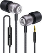 LUDOS Clamor Wired Earbuds in-Ear Headphones, 5 Years Warranty, Earphones with Microphone, Noise Isolating Ear Buds, Memory Foam for iPhone, Samsung, School Students, Kids, Women, Small Ears - Purple