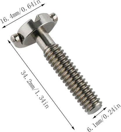 E-outstanding D Ring Hinged Screw 2PCS 1/4-20 Thread D-Ring Stainless Steel Camera Fixing Screws for Camera Tripod Monopod QR Plate 30mm Length