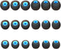 Earbuds Replacement Tips Silicone Earbud Tips Ear Gels Fit for Inner Hole from 3.8mm - 5.1mm Earphones 9 Pairs S/M/L Black-Blue