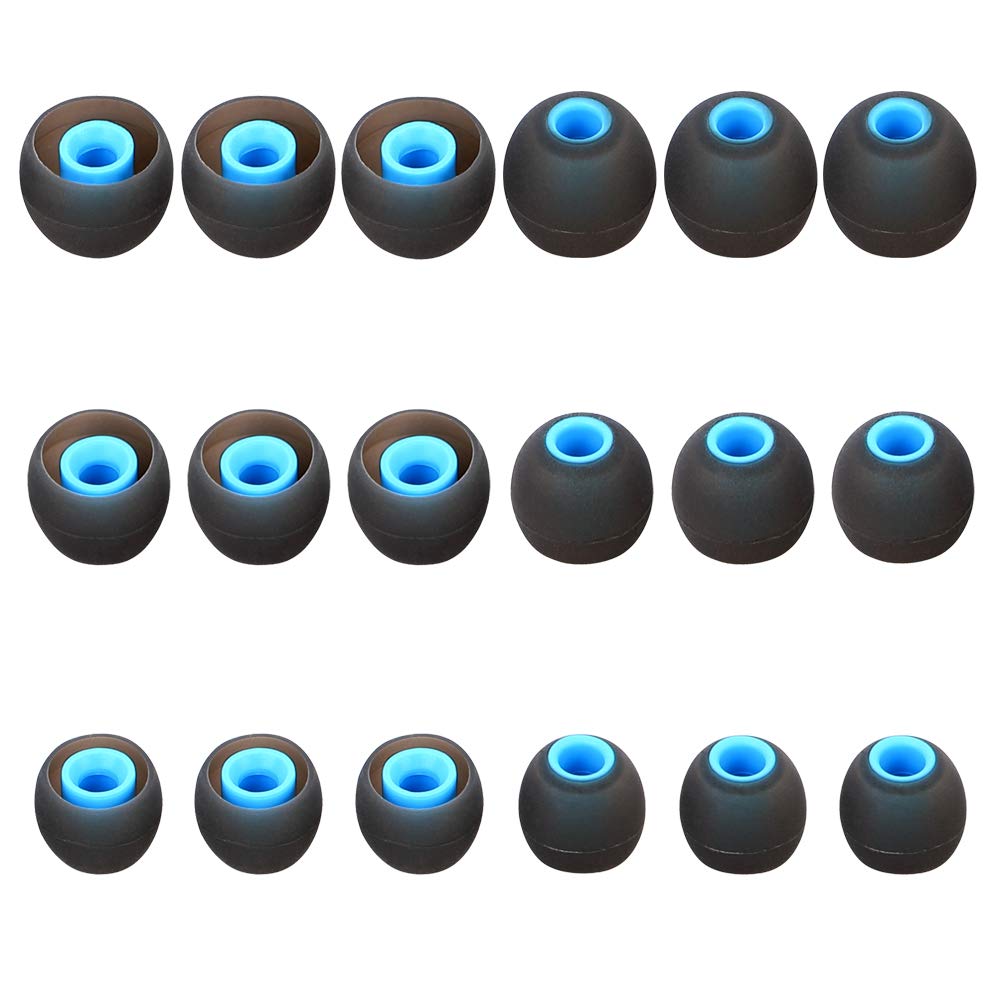 Earbuds Replacement Tips Silicone Earbud Tips Ear Gels Fit for Inner Hole from 3.8mm - 5.1mm Earphones 9 Pairs S/M/L