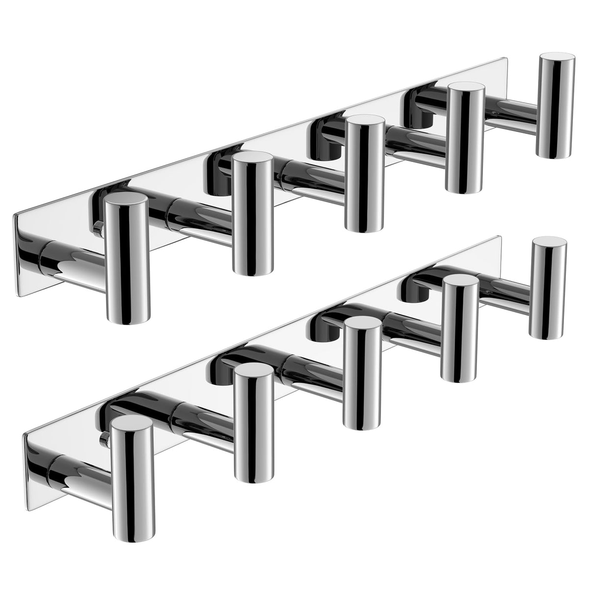 VAEHOLD Hat and Coat Wall Mount Rack - Hooks for Robes, Bags, Keys, and Towels - Bathroom Towel Hanger Organizer (White, “T“ Shape 3 Hooks 2 Pack)