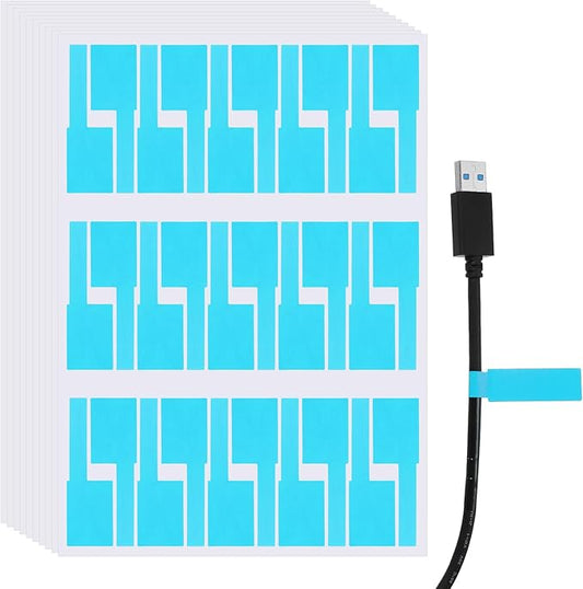 uxcell 300 Pcs Cable Labels, Waterproof Wire Cord Labels Tags, Cord Organizer Management Tags for Charger Cable Organizer Wire Markers Printer and Handwriting, Light Blue