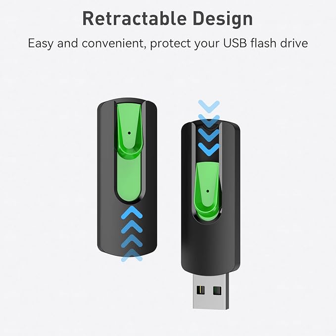 Aiibe 128GB Flash Drive 10 Pack - USB 2.0 Memory Stick (Red, Green, Cyan, Yellow, Purple)