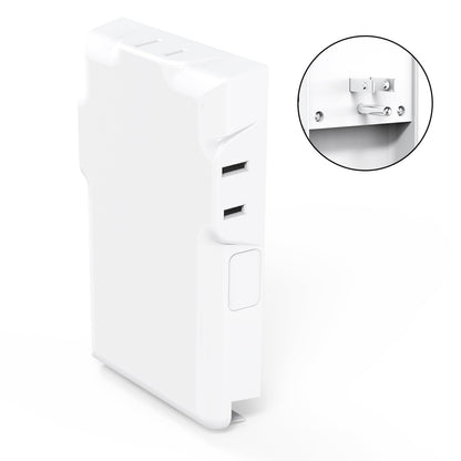 Power Strip Surge Protector with Outlet Cover, 6 AC Outlets Surge Protection, 4 USB Ports, 5ft Extension Cord, Wall Mount Flat Plug for Indoor Home Office Kitchen, White