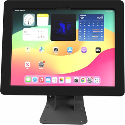 TABcare Anti-Theft Acrylic Case with 360 Rotate 180 Swivel Metal Desktop Stand & 90-Degree Charge Cable for Apple iPad 10 10.9 (Black)