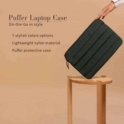 ANECDOTE Laptop Case 15-16 Inch – A Perfect Laptop Sleeve - Compatible with MacBook Air/Pro 15 inch M3 M2 M1 Chip Pro Max 2023-2021 – Fits well, Made of 100% Nylon with Aesthetic Design (Forest Green)