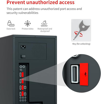 100PCS USB Metal Port Lock Blocker with 10 Keys - Secure USB-A Port Protector for PC/Laptop, Anti-Theft Data Security Lock, Dust & Moisture Proof Cover, Removable Type-A Connector Red