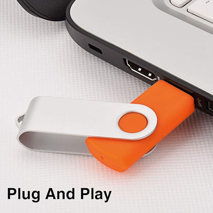 KOOTION 10 Pack 4 GB USB Flash Drive 4gb Flash Drives Keychain Thumb Drive Swivel Memory Stick Orange