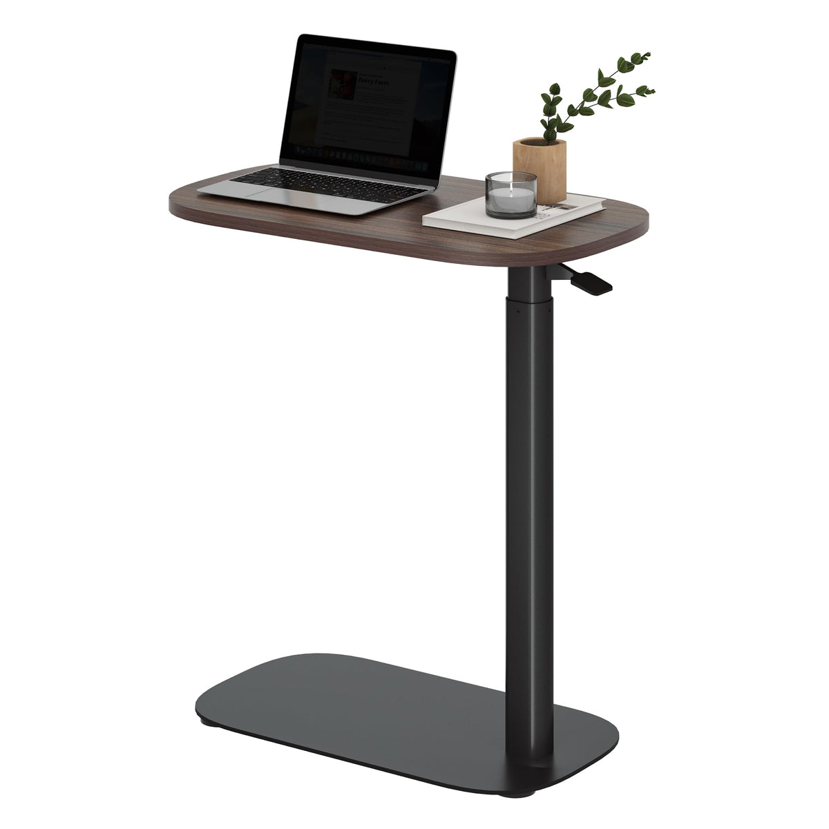 SANODESK 24''Pneumatic Height Adjustable Overbed Bedside Table Mobile
