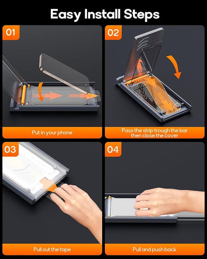 3 Pack for iPhone 15 Pro Tempered Glass Screen Protector, Dust Free CABIN, Auto Positioning, Bubble Free, High Definition, Easy Installation,9H+ Hardness
