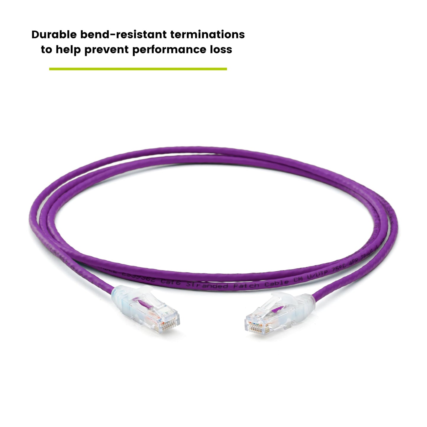 TRUECABLE Cat6 Component Rated Patch Cable, Unshielded (U/UTP), 5ft, Purple, 28AWG Stranded Pure Copper, Snagless 10G High-Speed Ethernet Cable, PoE++ 4PPoE 100W, UL Listed, RoHS-3, 1 Pack