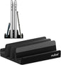 Vertical Laptop Stand - SPACEMax Adjustable GRIPLock Anti-Tip Silicone 4 Slots Aluminum Desktop Holder - Double Dock Stand - 2 Phone Slots Fits Up to 17.3” Laptops, Tablets, Phones - Black