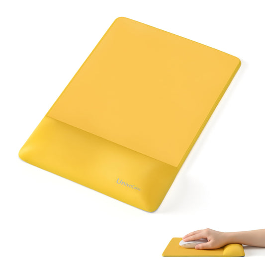 UnivoColors Design-Wave Wrist Rest, Artificial Sheepskin+Memory Foam+Ergonomic+Anti-Slip Gel, Resilience Support During Work and Gaming,Mouse Accessory,White