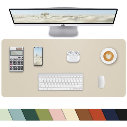 Leather Desk Pad Protector, Office Mat, Large Mouse Pad, Non-Slip Blotter, Laptop Pad, Waterproof Writing Pad for Office & Home (Grey Blue, 40" x 17")