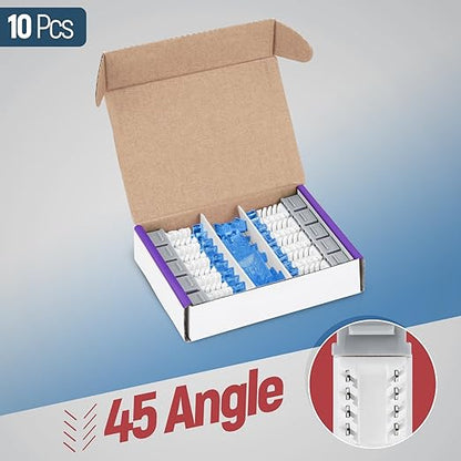 Everest 45° Angled RJ45 Cat5e Keystone Jacks 10-Pack in Gray - Slim Profile Female RJ45 Connectors - Cat 5e Keystone Jack - Compatible with 45° Angled Speed Termination Tool - 45Term (B0BL3GS7ZY)