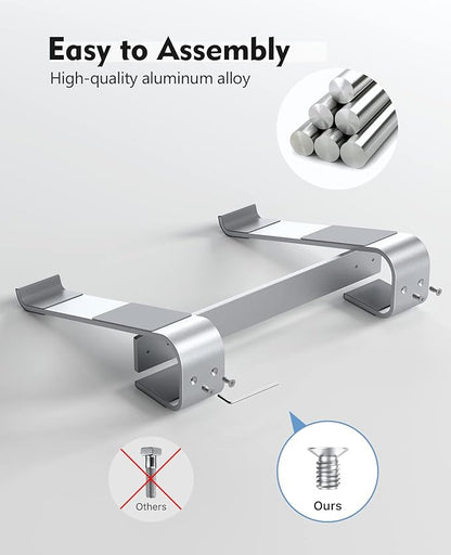SOQOOL Laptop Stand for Desk, Computer Stand Riser for Desk,Ventilated Ergonomic Aluminum Notebook Stand Compatible with MacBook Air Pro Dell XPS HP 11 14 15.6 17.3 Inch Silver Work from Home