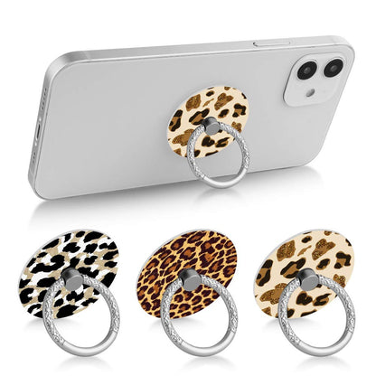 Bonoma Phone Ring Holder, 3 Pack Leopard Pattern Universal Finger Ring Stand Grip Kickstand Compatible with Smartphones and Tablets-Leopards
