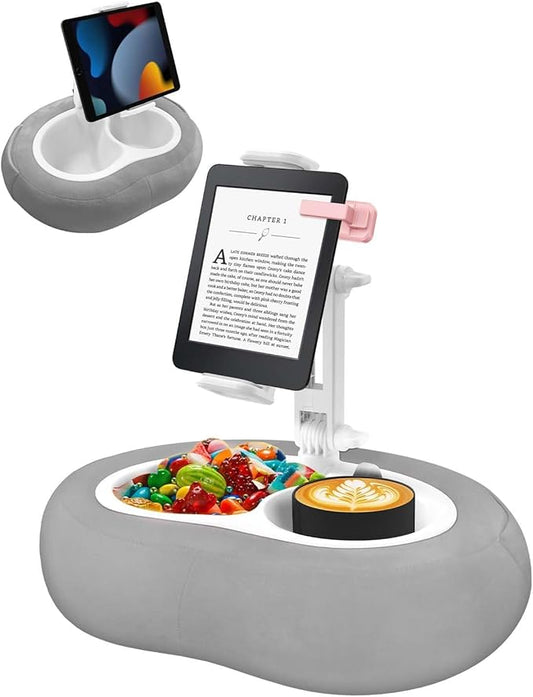 Miledi Tablet Pillow Stand for Bed with 360° Rotating Holder, Gray