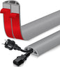 Floor Cord Cover for Wires on Floor Self Adhesive Cord Hider Floor Cable Management Wire Covers for Cords Protector Prevent Cable Trips Cord Cavity W 0.59" x H 0.31", Gray, 20Ft