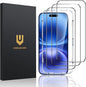 UNBREAKcable 3-Pack Screen Protector for iPhone 16/15, Shatterproof Tempered Glass [Easy Installation Frame] [99.99% HD Clear] [Case Friendly] [9H Hardness] [Full Coverage] for Apple 6.1 inch