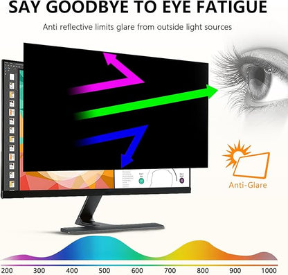 【2-Pack】 21.5 Inch Computer Privacy Screen for 16:9 Monitors with Anti-Spy Anti-Glare Filter, Blue Light Blocking & Eye Protection, Removable Anti-Scratch HD Clarity Screen Protector