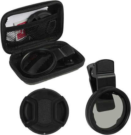 52mm CPL Filter for Phone Camera Clip Kit, Universal Phone Polarizing Filter Attachment Compatible with iPhone 16/15 / 14/13 Series, Polarizer to Enhance Vibrant Color and Reduce Glare