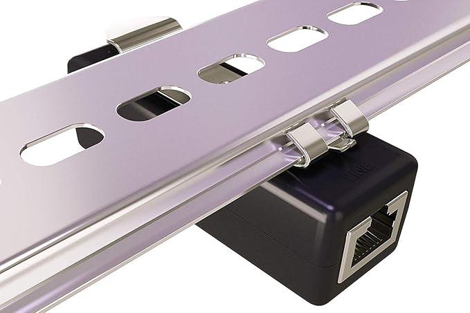 Ethernet Surge Protector - PoE+ - Gigabit - (with DIN Rail Mount Option) - Gas Discharge Tube for Full Protection - RJ45 Lightning Suppressor - LAN Network CAT5/CAT6 Thunder Arrestor - Tupavco TP309