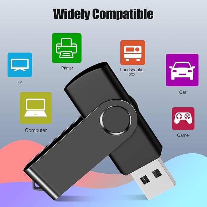 EASTBULL 8GB USB Flash Drive Bulk Thumb Drives 50 Pack with Lanyards USB 2.0 Memory Sticks Zip Drive Pen Drive for Storage and Backup Black 50PCS 8GB