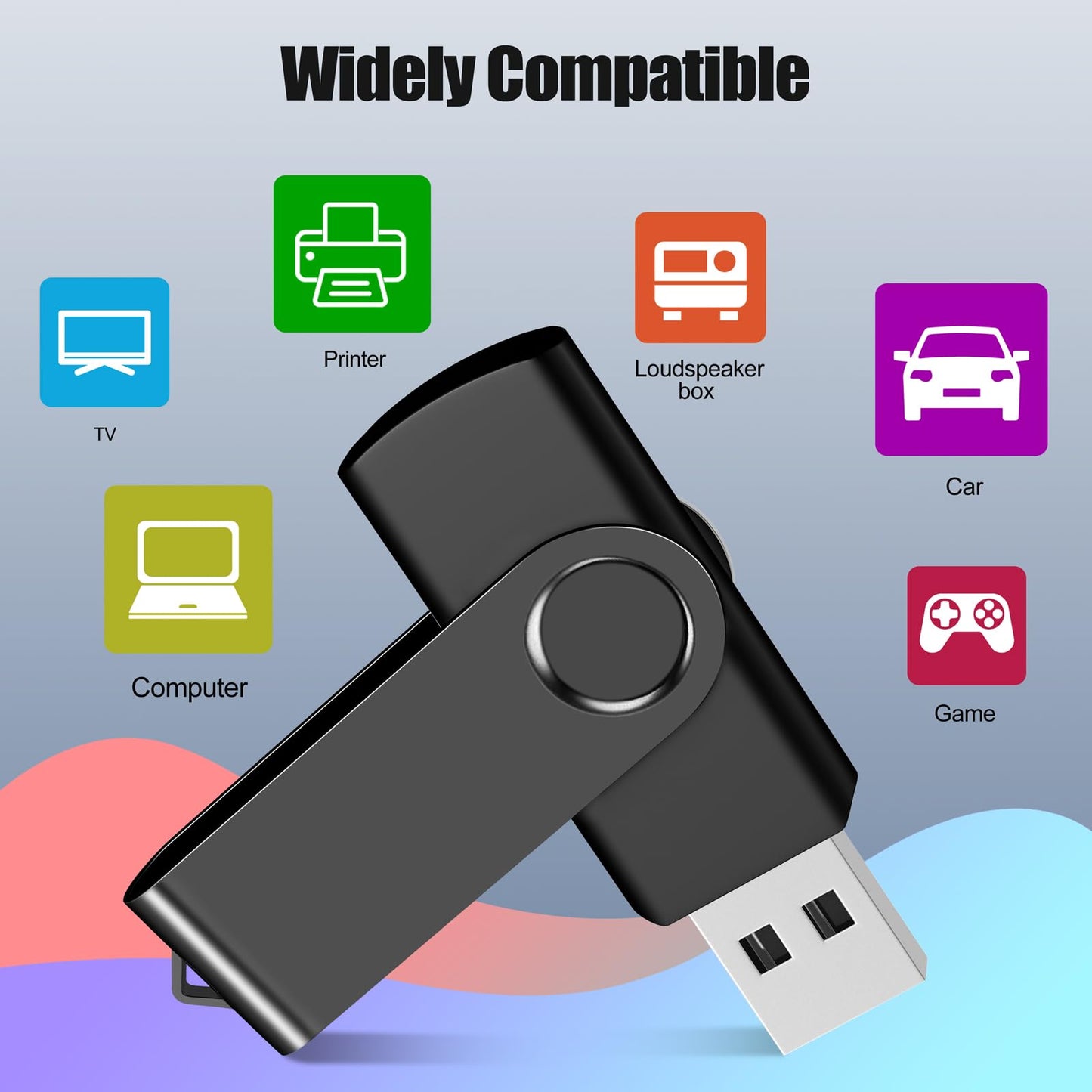 4GB 100-Pack USB Flash Drives Bulk EASTBULL USB 2.0 Thumb Drive,Black