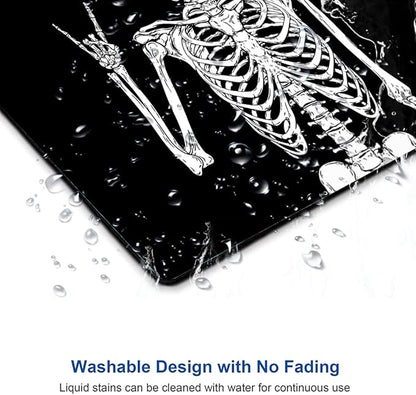 IMAYONDIA Black Human Skeleton Mouse Pad - Square Waterproof Non-Slip Rubber Base MousePads for Computer Laptop