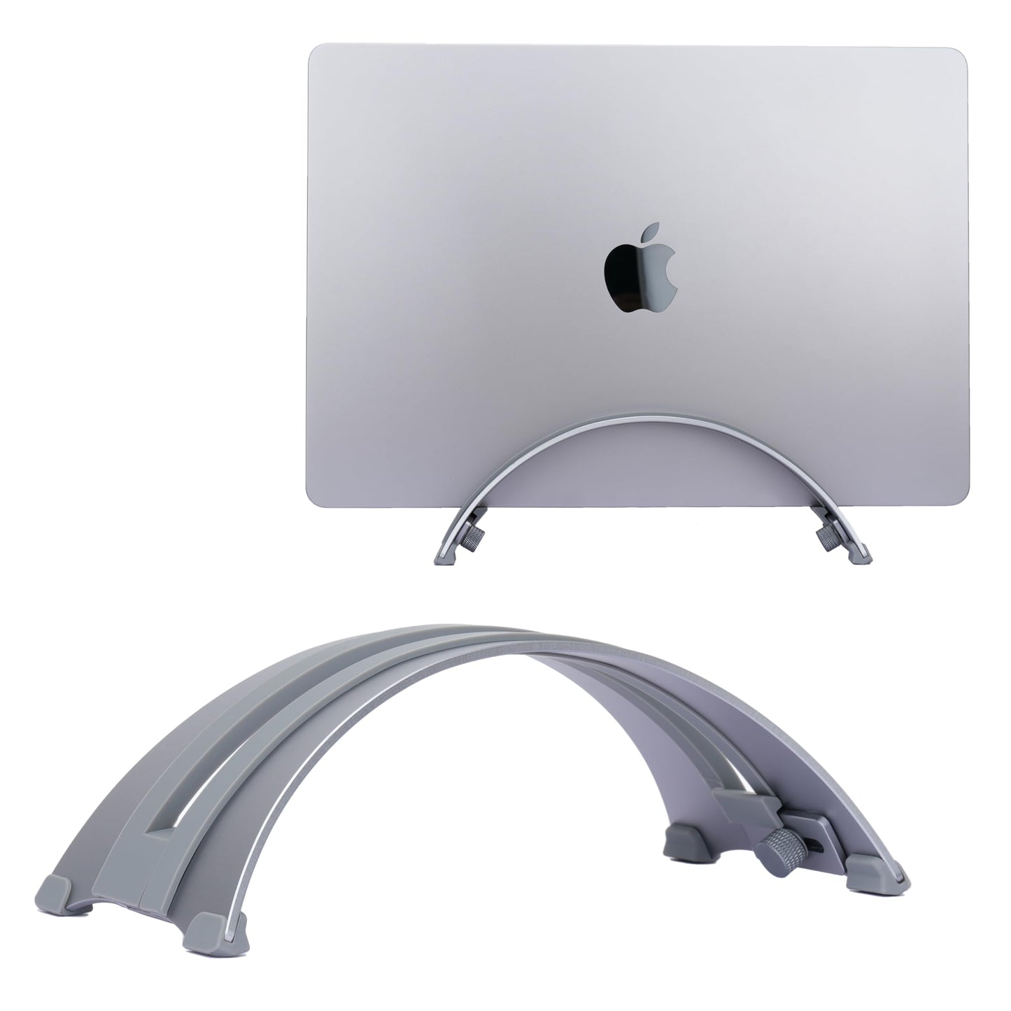 Psitek Adjustable Vertical Laptop Stand - 6061 Aluminum, CNC Precision, Anodized Finish, Fits All Laptops Including 17-inch, Ventilated Design, Anti-Slip Silicone Pads, ARC Shaped Stands