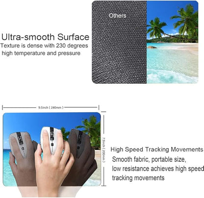 Mouse Pad, Premium-Textured Mouse Mat, Non-Slip Rubber Base Mousepad for Laptop, Computer & PC,9.5×7.9 in,Hawaii Beach