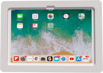 TABcare Anti-Theft Acrylic VESA Enclosure for Apple iPad 10 10.9" 2022, iPad 11" 2025 with Free Wall Mount Kit & 90-Degree Angle USB C Charge Cable (White)